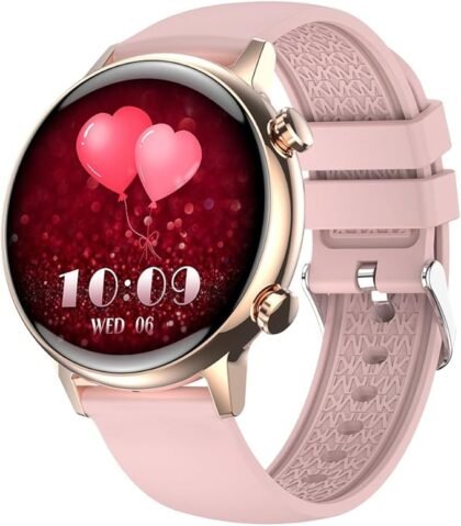 LIGE Women's Smartwatch, 1.39-inch HD Touch Screen With Wireless Calls, 123 Sports Modes, Heart Rate & Sleep Monitor, AI Voice Assistant, Fitness Tracker, Stylish Pink Strap