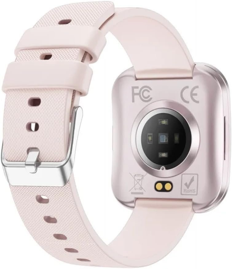 Ultra thin Curved Screen Smart Fitness Watch with Heart Rate Monitor, 1.4-inch Color Display, Activity Tracker, Temperature Sensor, Pink Sports Band, Digital Watch Face - Image 4