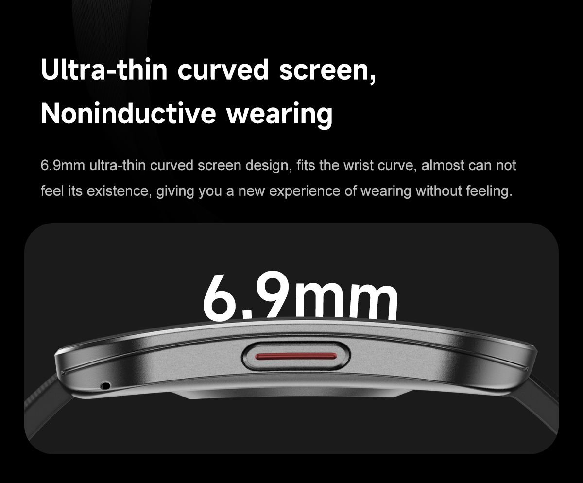 Ultra thin Curved Screen Smart Fitness Watch with Heart Rate Monitor, 1.4-inch Color Display, Activity Tracker, Temperature Sensor, Pink Sports Band, Digital Watch Face - Image 5