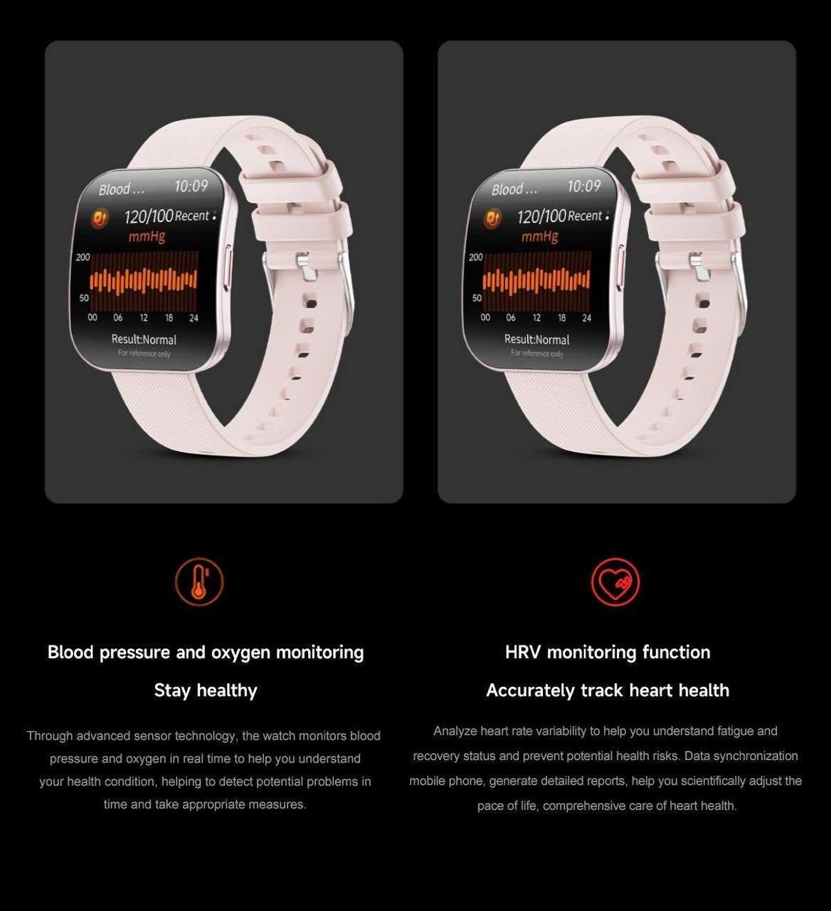 Ultra thin Curved Screen Smart Fitness Watch with Heart Rate Monitor, 1.4-inch Color Display, Activity Tracker, Temperature Sensor, Pink Sports Band, Digital Watch Face - Image 2